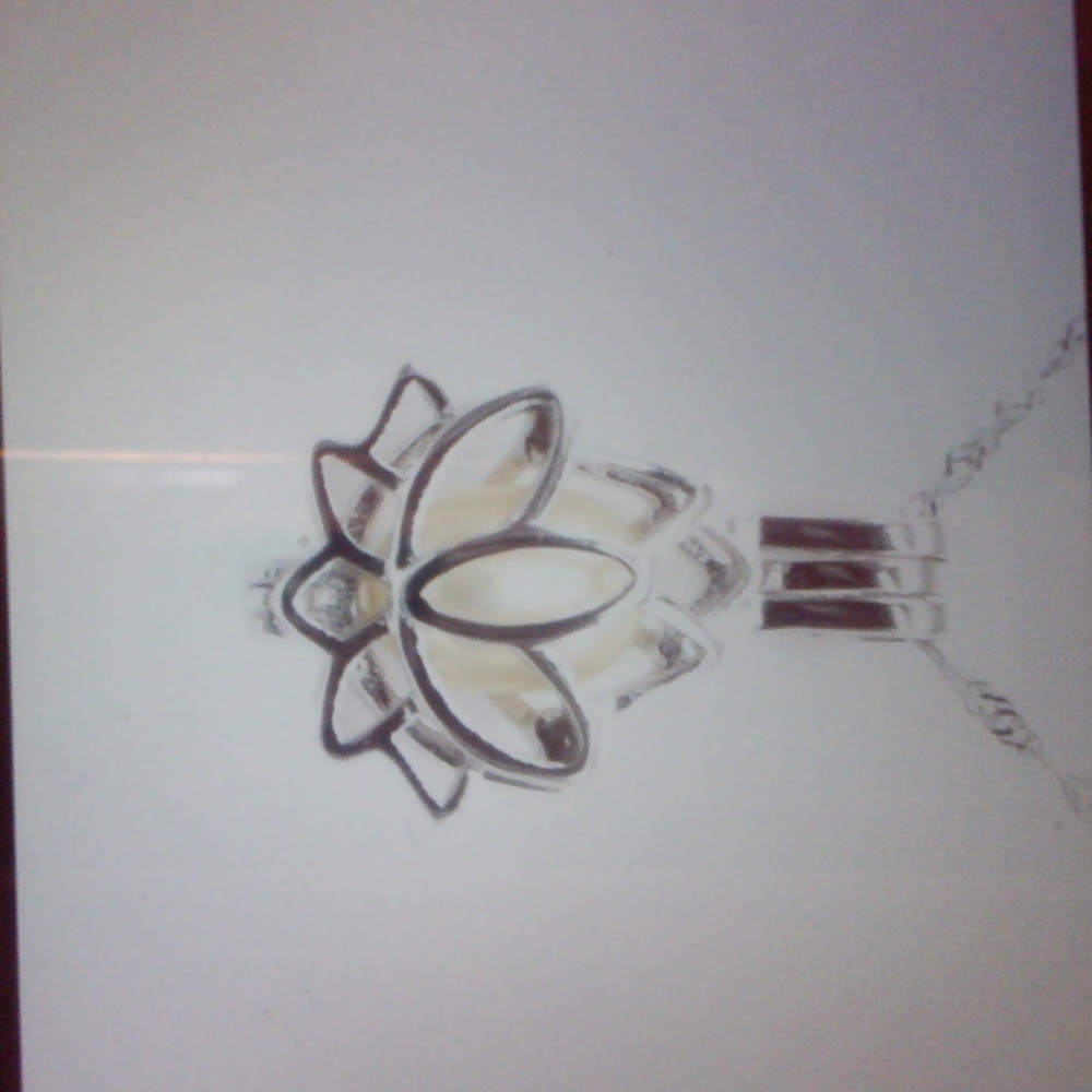 Beautiful 2 Set .925 sterling silver Lotus Pearl cage necklace and ring